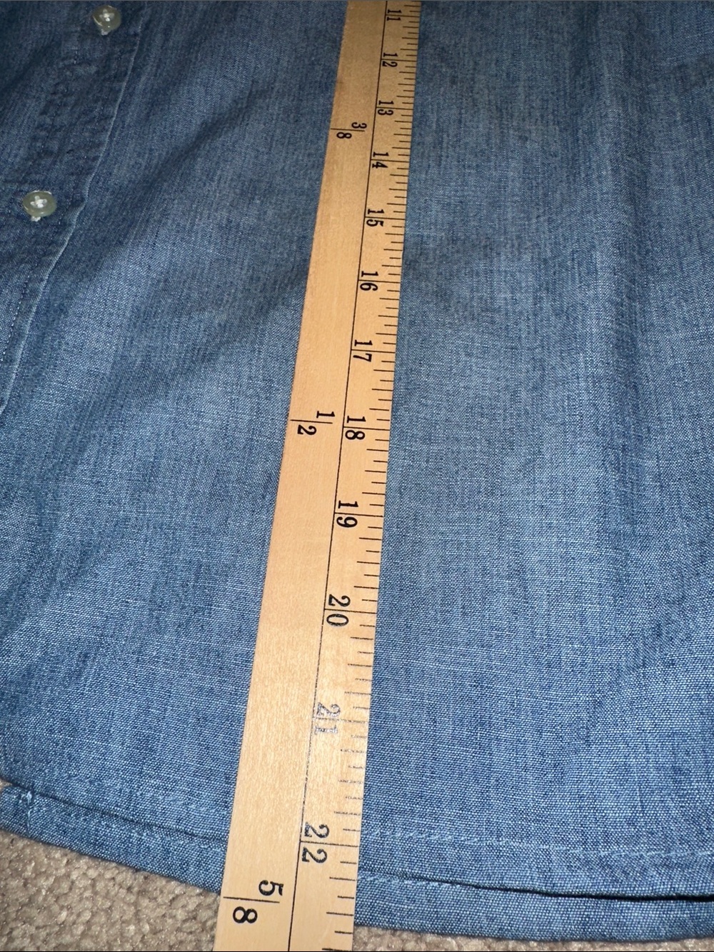 Ralph Lauren Denim Blue Button-Down Shirt backless - Picture 6 of 6